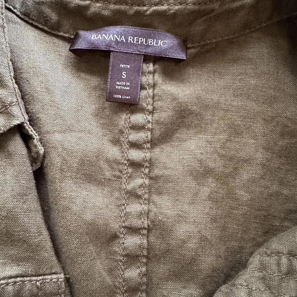 Banana Republic Olive Green Shirt Dress - Picture 4 of 4